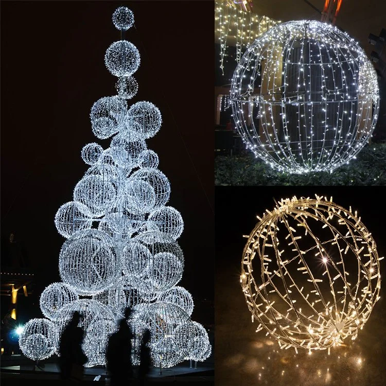 LED Christmas Weddings Decoration 3D Motif Lights Outdoor Hang LED Ball Lights