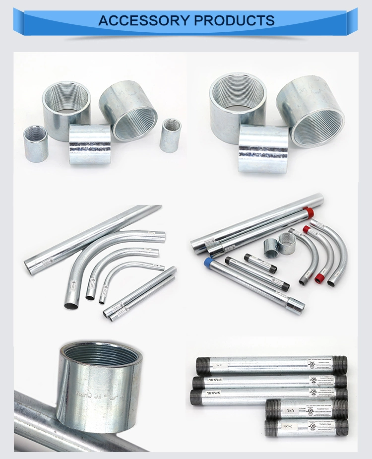 Hot DIP Galvanzied Wholesale 1 2 3 4 Inch &quot; Metallic UL Electrical Rigid Metal Steel EMT Pipe/EMT Conduit/Tubos EMT Fitting Elbow /Tuberia/Tubing/Price