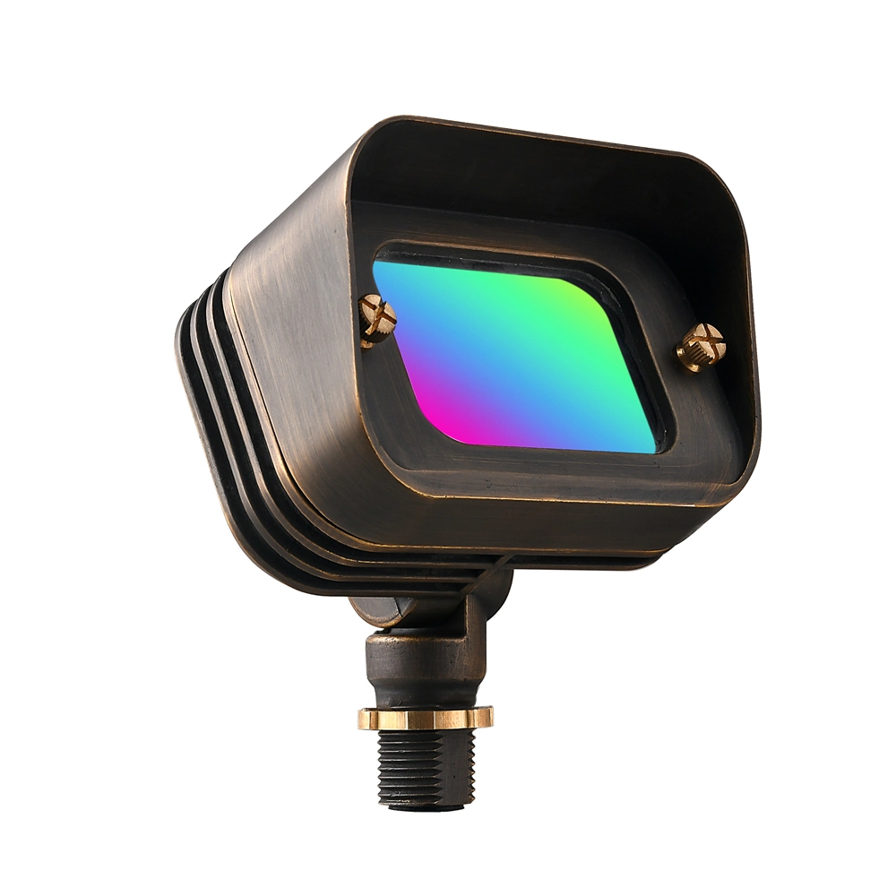 18W 12V New Outdoor LED Integrated Brass Flood Light Fixture for Landscape Lighting