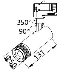 8W Tomi Zoomable Track Lighting 15-55&deg; Adopt 1070 Cold Forge Aluminum