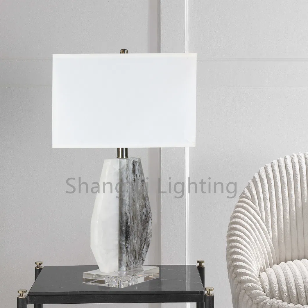 American Table Lamp Creative Light Luxury Marble Postmodern Minimalist Atmosphere Model Room Living Room Bedroom Bedside Study Lighting