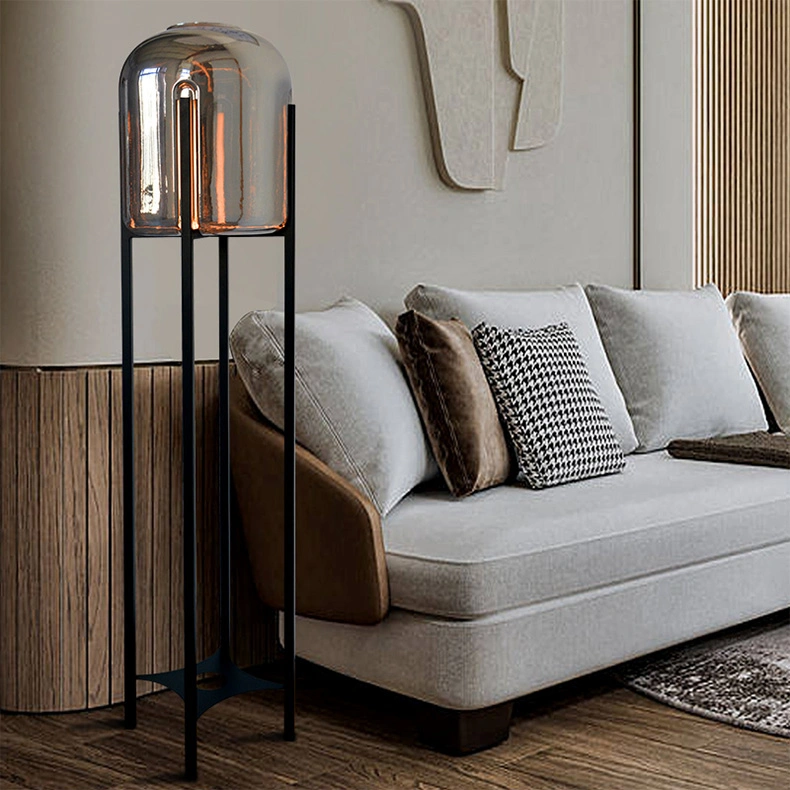 Living Room Sofa Cognac Glass Floor Light LED Floor Lamp for Hotel Bedroom