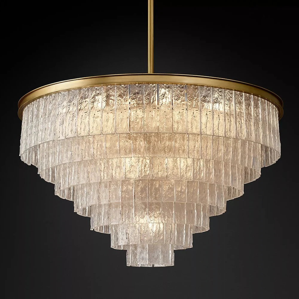 Luxury Brass Glass Round Modern Chandelier Ceiling Lights Kitchen Living Room Home Restaurant Hotel Pendant Lighting