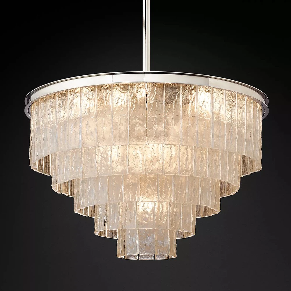 Luxury Brass Glass Round Modern Chandelier Ceiling Lights Kitchen Living Room Home Restaurant Hotel Pendant Lighting