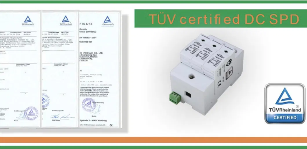 TUV certified 40kA 1000V DC Solar Surge Protector