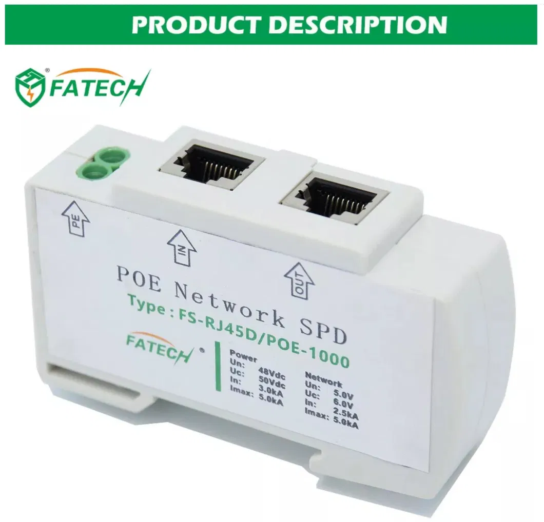 DIN Rail RJ45 Poe Signal Surge Protector 1000m