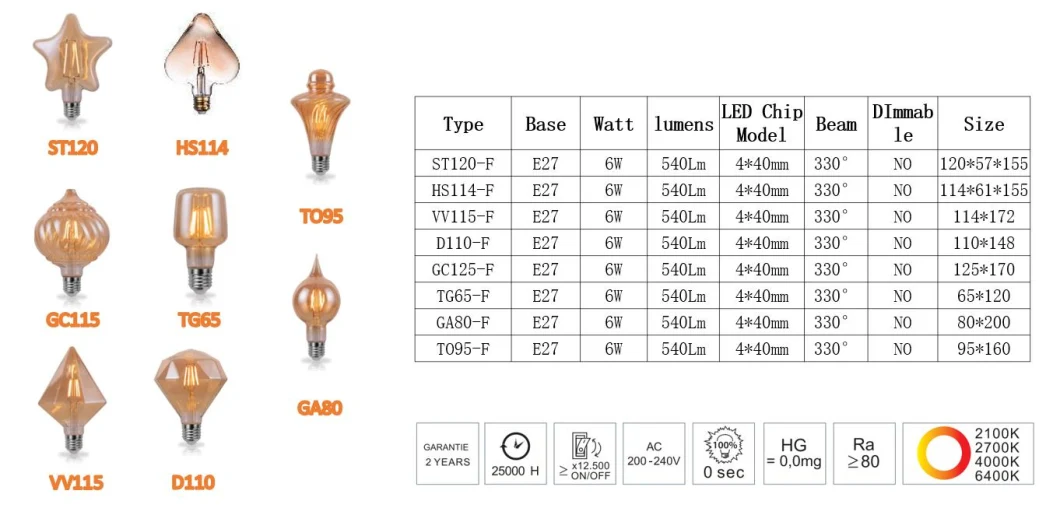 Derorative Candle C35 Frosted Clear Golden 2W 4W LED Straight Soft Filament Lamp Lighting Bulb with Cool Warm Day Light E14 E27 B22 B15