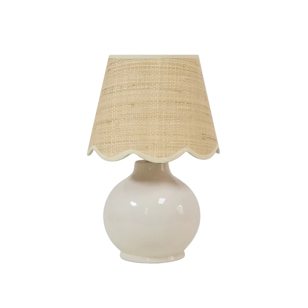 off White Ceramic Small Size Table Lamp Bedside Lamp Mini Table Lamp