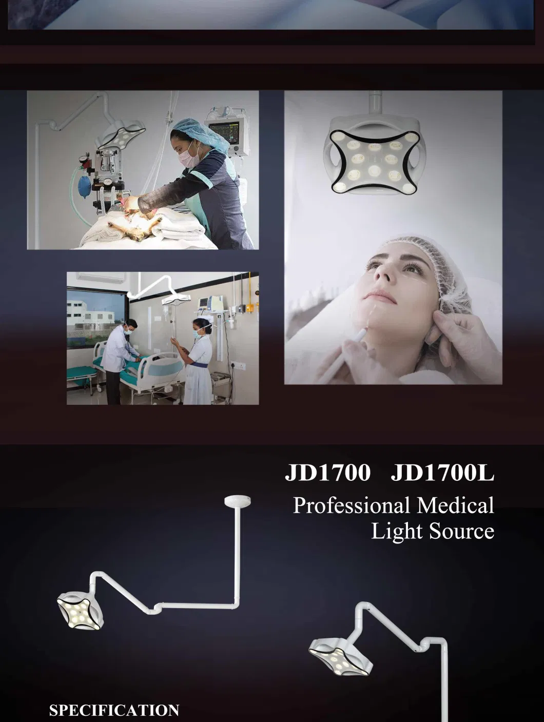 Jd1700L LED 30W Small Floor Standing Surgical Light Op-Lamp for Dental Procedures Dental Surgical Lamp