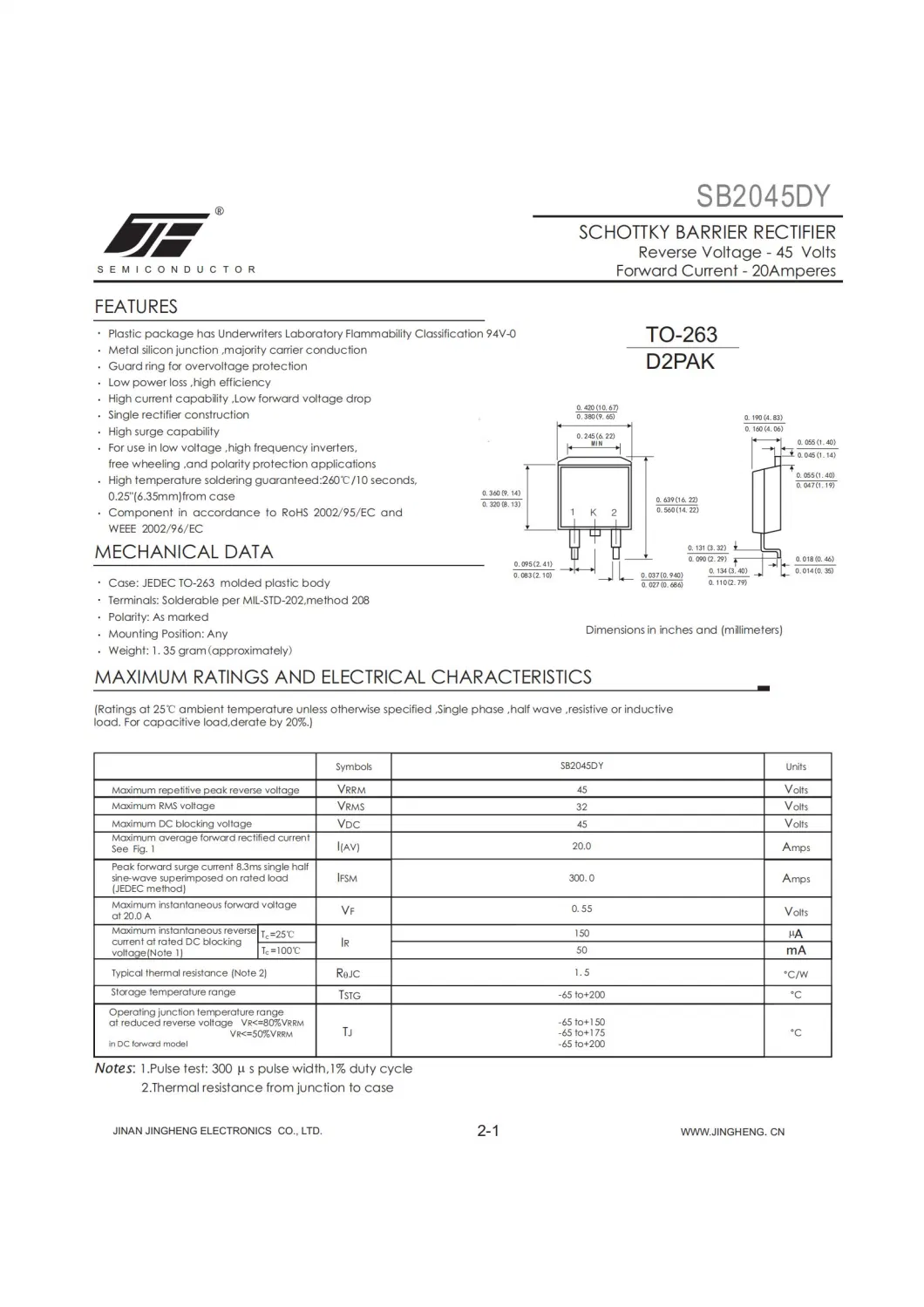 SB2045DY 20A/45V Photovoltaic Schottky Solar Bypass Diode usd in PV Box