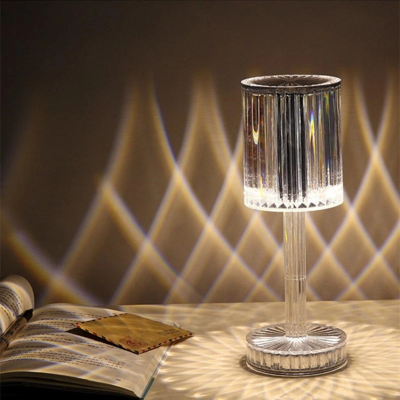 USB Rechargeable Crystal LED Decorative Atmosphere RGB Touch Table Lamp