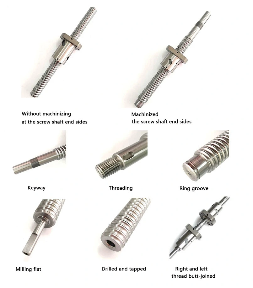 1688 Factory CNC Lead Screw Rotating Nut C7 Precision Ground Ballscrew Sfu Sfnu Dfu Sfs Sfy Sfe Sfi 1204 1605 2505 Rolled Miniature Ball Screw with End Machined