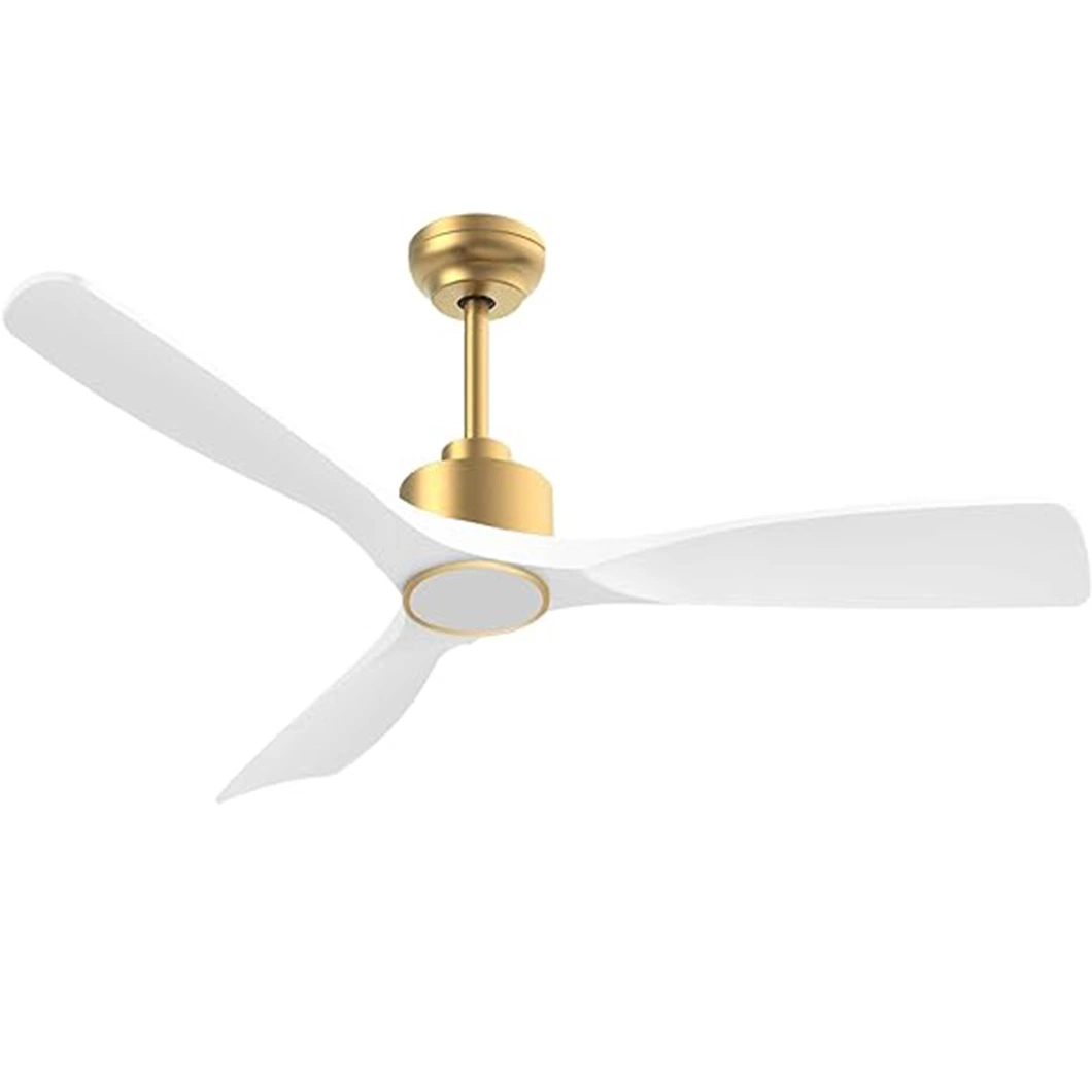 Durable Plastic 52inch ABS Blades Iron White Ceiling Fan with LED Light