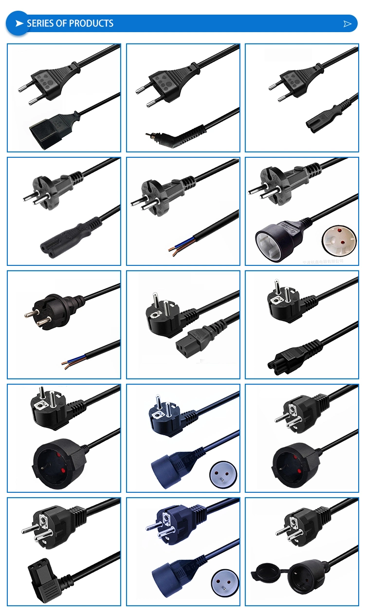 EU CE SAA CCC Standard Plug Socket Extension Cord Power Cord 0.75 1.5 2.5mm2 H07rn-F H05VV-F