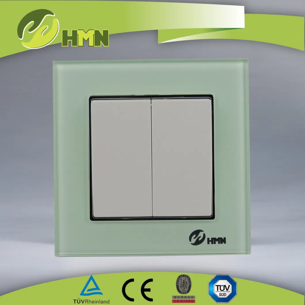 TUV CE Approved Electrical 2 Gang 2 Way Electrical 10A 250V High Quality Light Power Electrical Rocker Wall Switch