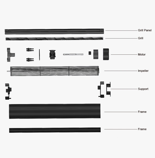 High Quality Low Price Kitchen and Bathroom Ventilation Tangential Blower Cross Flow Fan for Fireplace