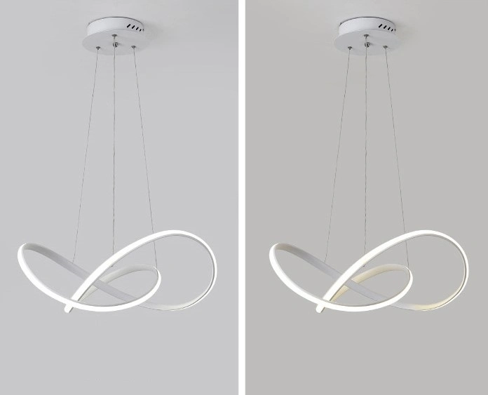 Modern LED Chandelier Acrylic Aluminum Black Ceiling Pendant Light