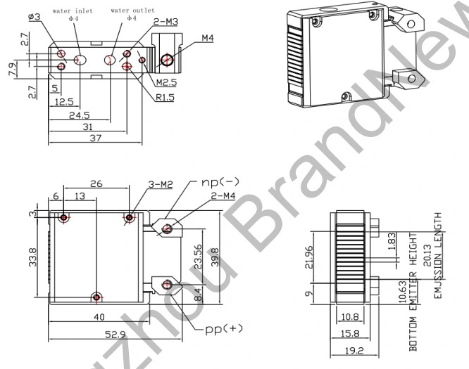 Customized 1200W 808nm Micro Channel Vertical Laser Diode Stack with 12bars for Alma Handle Repair