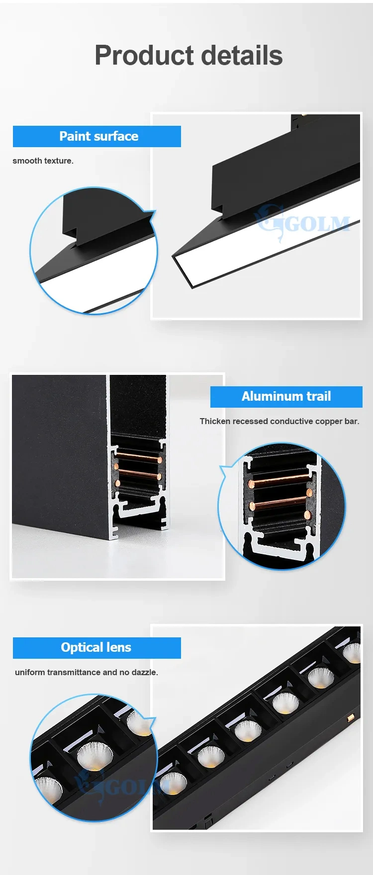 Foldable Ceiling Magnetic Ra90 Low Voltage DC48V LED Track Light