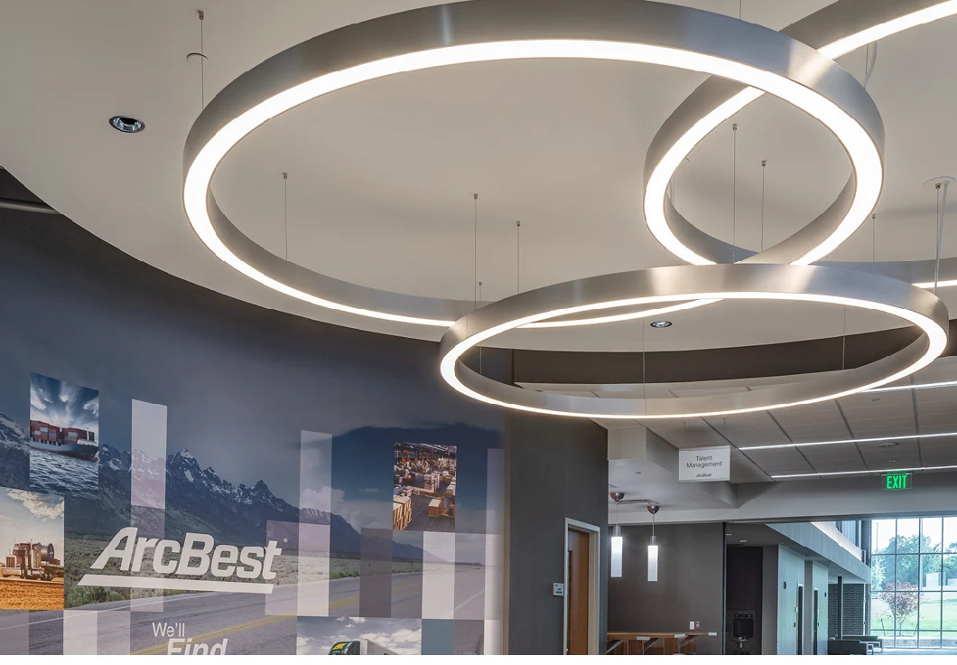 Modern Pendant Lamp LED Rings Circle Ceiling Hanging Chandelier Black Living Dining Room Kitchen Indoor Lighting Fixture