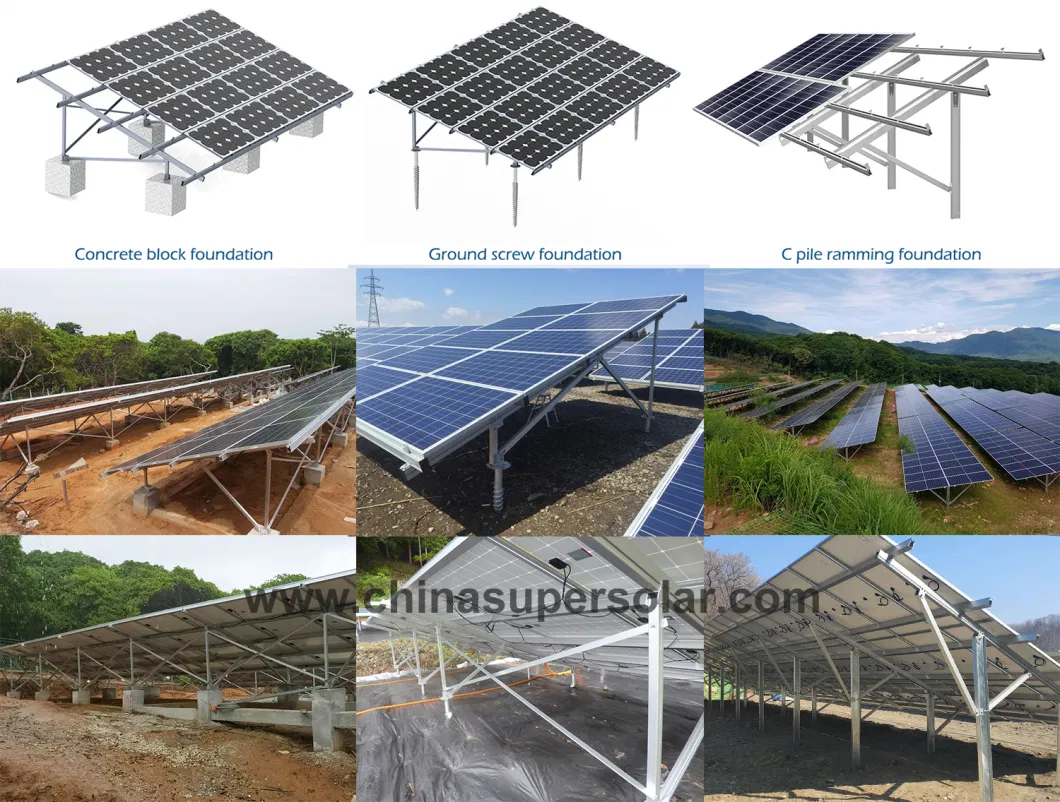 High Strength Ground Mounted Solar Panels Ground Mount Solar Power Kit