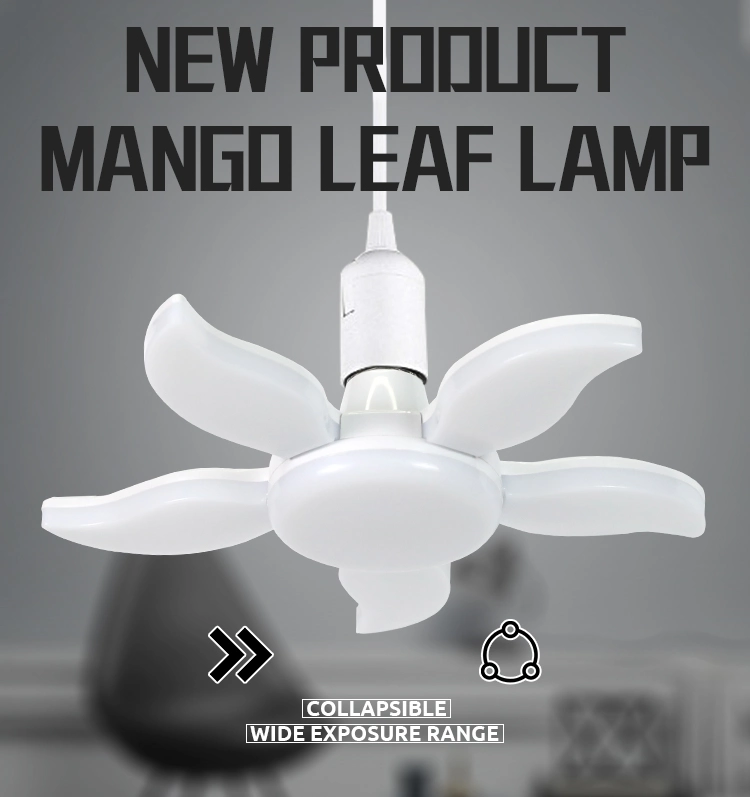 Mango Shape LED Fan Bulb Light Foldable Fan Blade Ceiling Bulb LED Light 45W 60W 75W