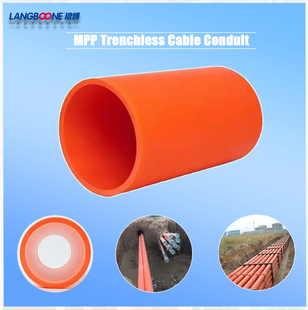 Orange Mpp Electrical Wire/Cable Protection Pipe High Pressure Plastic Conduits