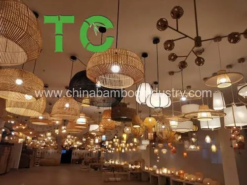 Cheap Price Bamboo Chandeliers Bamboo Lamp Bamboo Pendant Lamp Bamboo Lampshade for Kitchen Island, Chandeliers Lighting, Hand -Woven Hanging Ceiling Lampshade