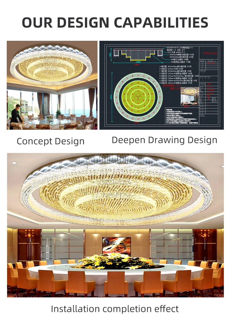 Luxury Home Decoration Living Room Large Crystal Hotel Lobby Modern LED Chandelier Dining Room Lighting Fixture