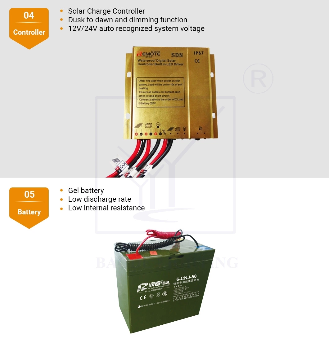 Steel Light Pole, Street Lighting Pole, All in One Integrated LED Solar Street Lamp