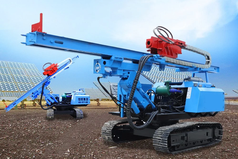 3m/4m/5m/6m Rotary Hydraulic Photovoltaic/Solar Crawler Pile Driver Use for Wind/Solar Photovoltaic Power Plants