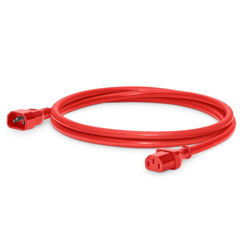 IEC320-C14 to IEC320-C13 14AWG 250V/15A Power Extension Cord 6FT/1.8m Red