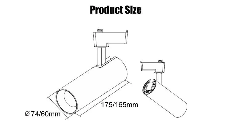 Made in China 30W Best-Selling Commercial Sand White LED Track Light 3-Phase 4-Wire Indoor Lighting 74*175mm