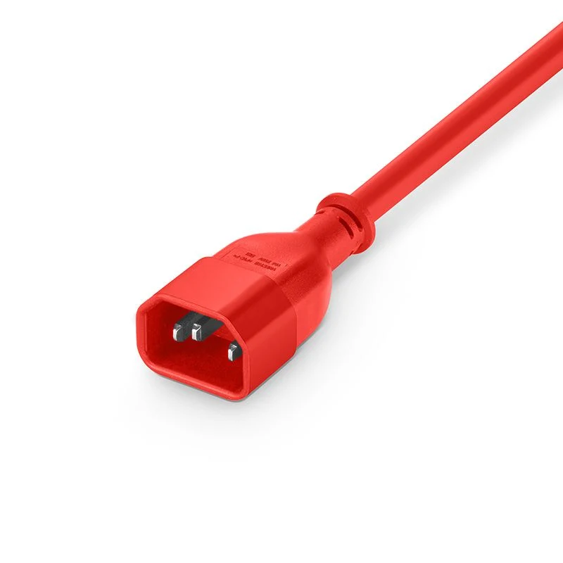 IEC320-C14 to IEC320-C13 14AWG 250V/15A Power Extension Cord 6FT/1.8m Red