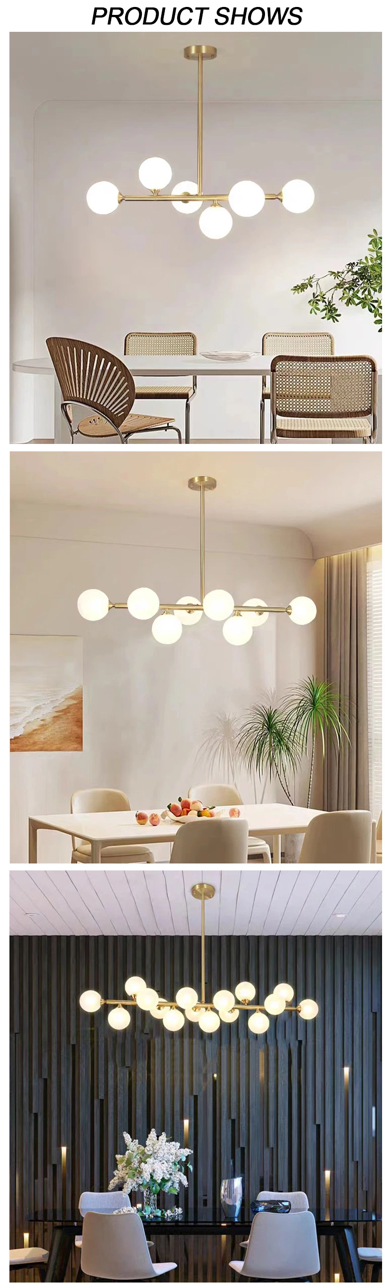 Style Pendant Lamp Glass Chandelier Modern Contemporary Gold Pendant Lighting