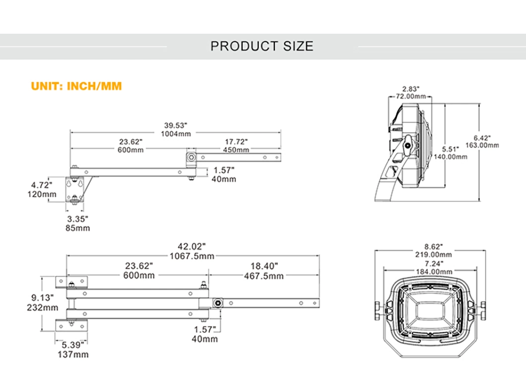 Warehouse 110-277V Romanso or ODM 31.9*16.3*7cm LED Car Light Lighting