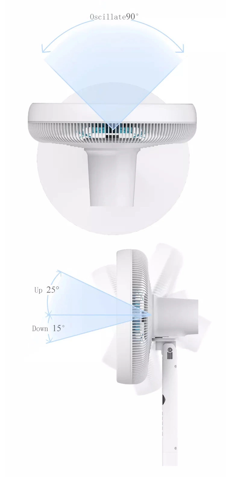 Electric Rechargeable with Remote 16 Inch Commercial Stand Fan