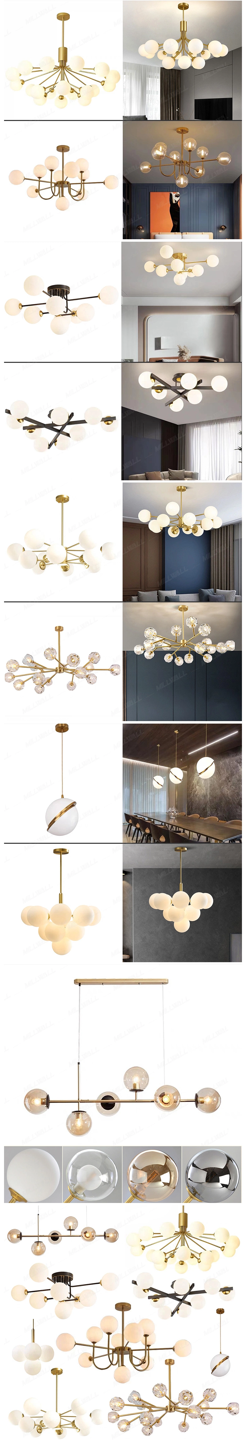 Hotel Living Room Modern Glass Chandelier Lighting Bedroom Postmodern Pendant Light