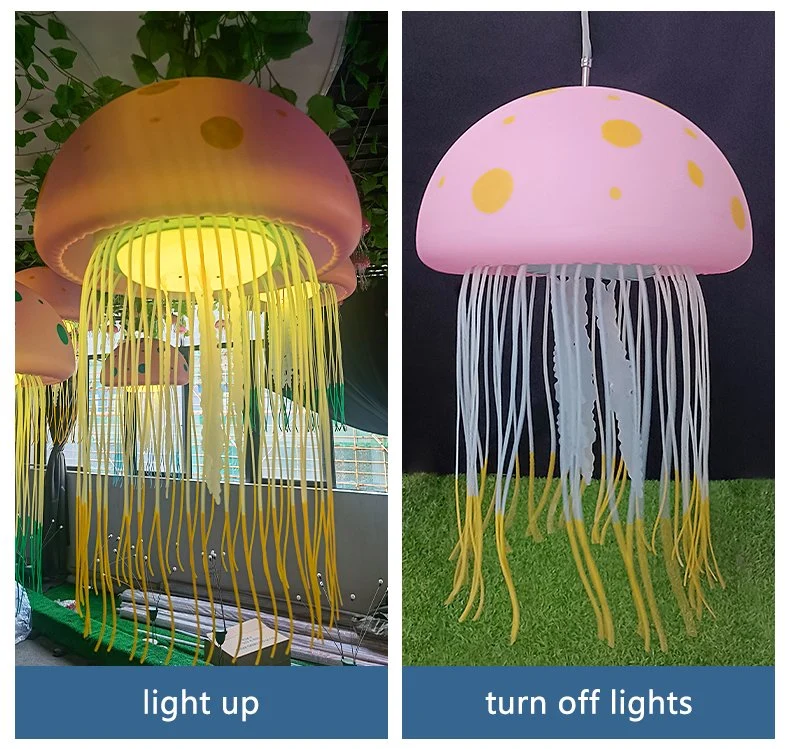 LED Jellyfish Lamp Christmas Decorations Outdoor Rainproof Net Red Hall Atmosphere Lamp Colorful Color Changing Atmosphere Decorative Lamp Optic Fiber Lighting