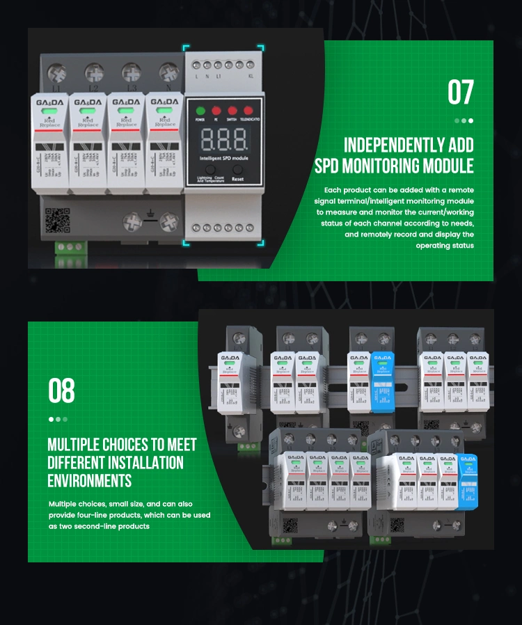 AC SPD G2040dz-280-2p Transient Voltage Surge Suppressor for The Power Supply Against High Voltage Peaks Tvss