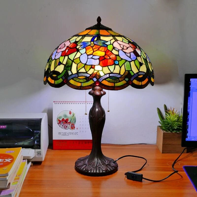 40cm Tiffany Table Lamp E27 Dragonfly Style Bedroom Bedside Lamp (WH-TTB-26)