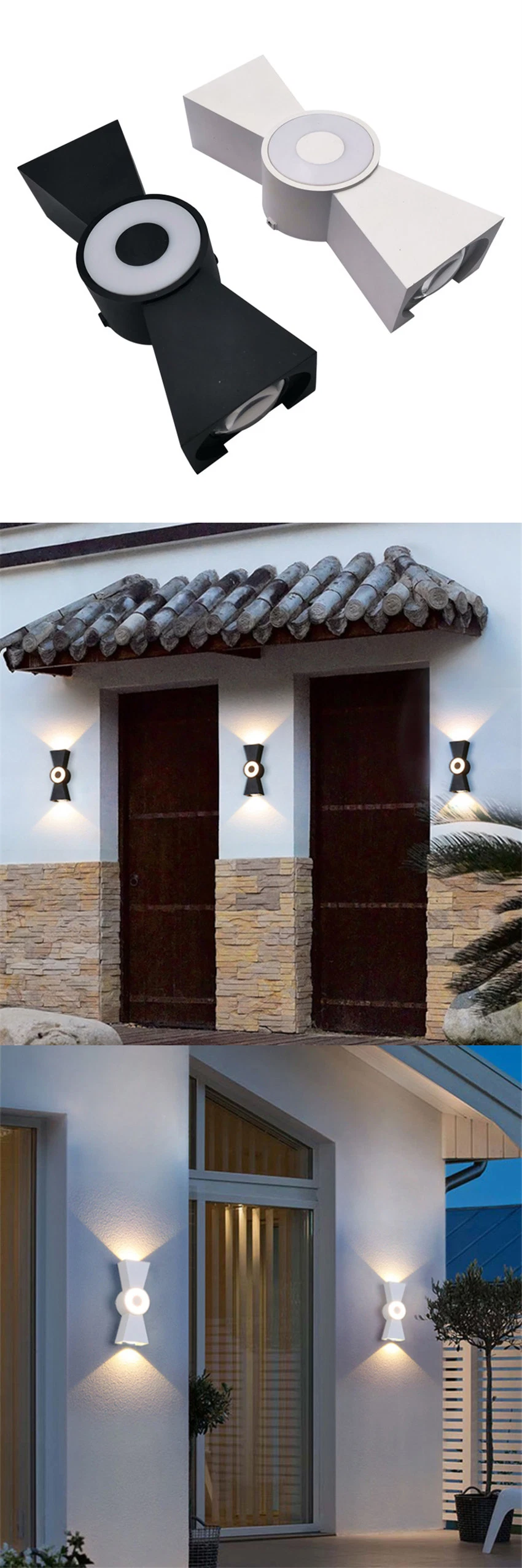 Double Head up and Down Wall Lamps Outdoor Waterproof Corridor Kitchen Lighting Fixture LED Wandlamp 9W Made in China