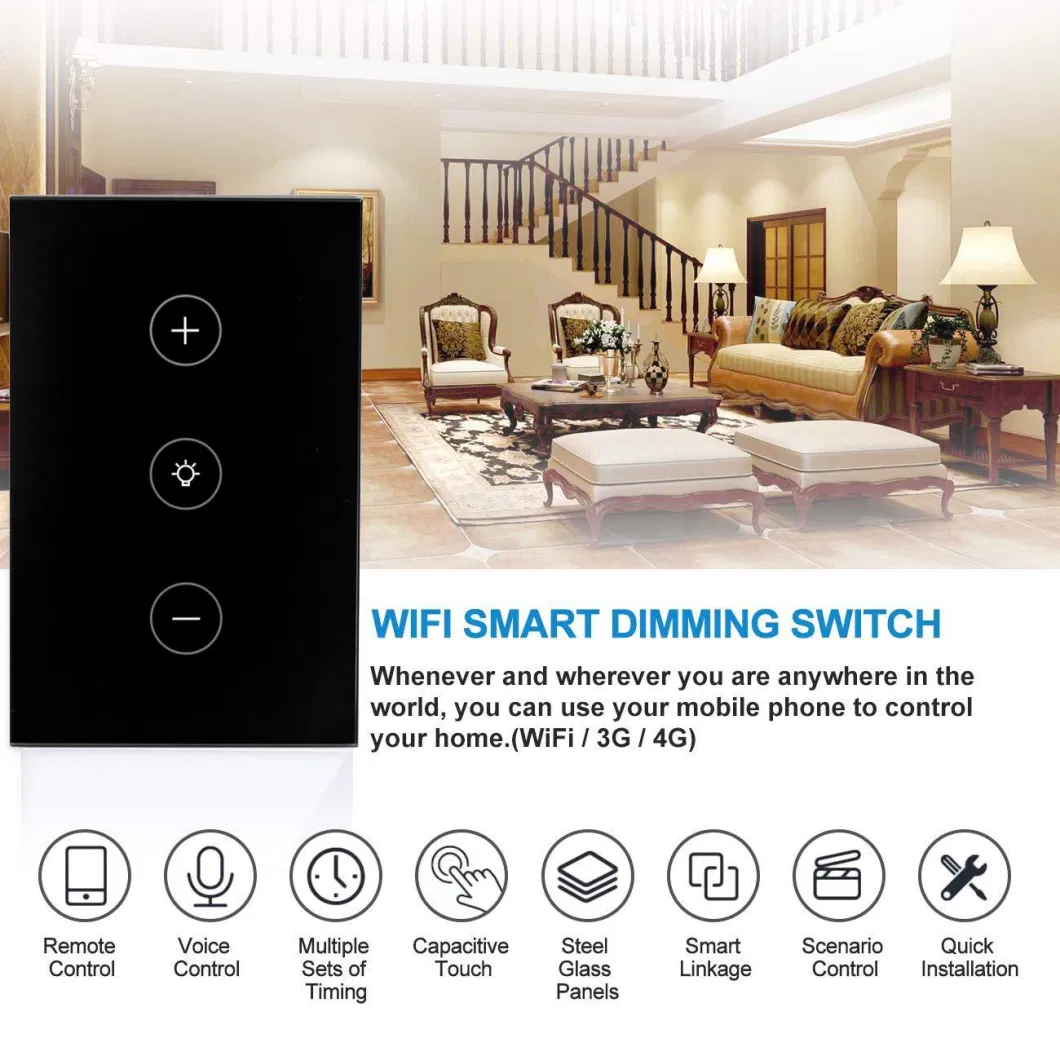 Tuya Smart Dimmer Switch Wireless Wall Switches Remote Control