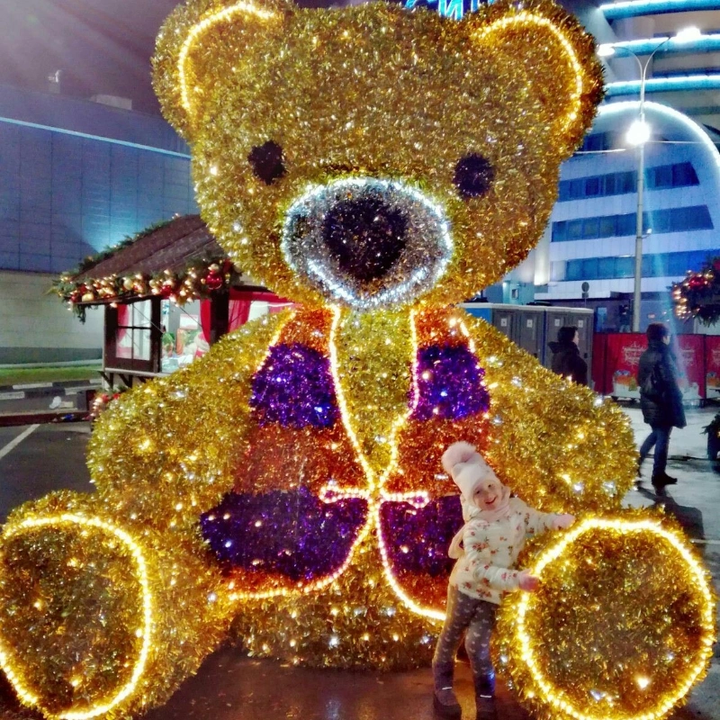 Teddy Bear Motif Lights Polar Animal LED Lighting Christmas Santa Holiday Decorations