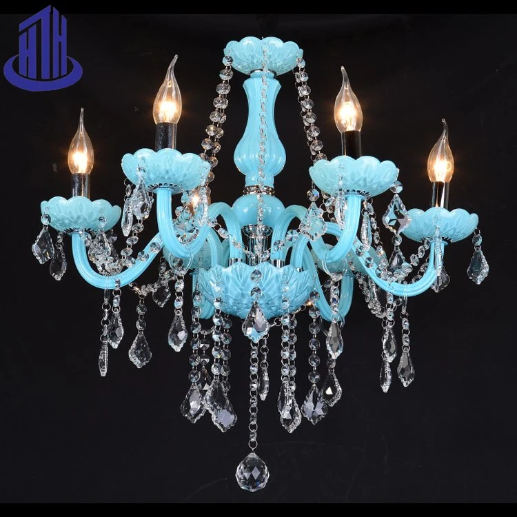 Customized Dimmer Blue Crystal Decor Pendant Light Chandelier (A-906)