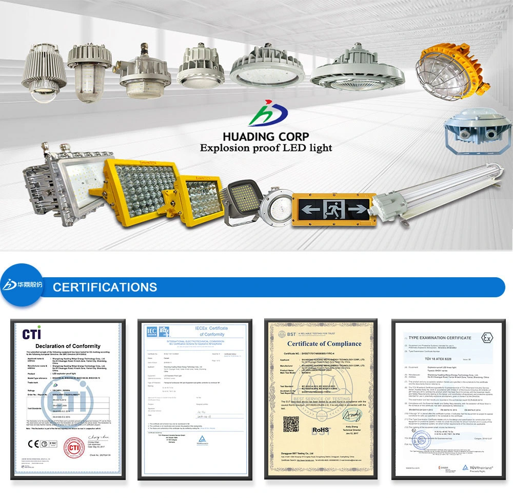 LED Exproof Warehouse Flood Lamps for Hazardous Workshop Chemical Industry with Atex Certificate IP66 Explosion Proof Lighting