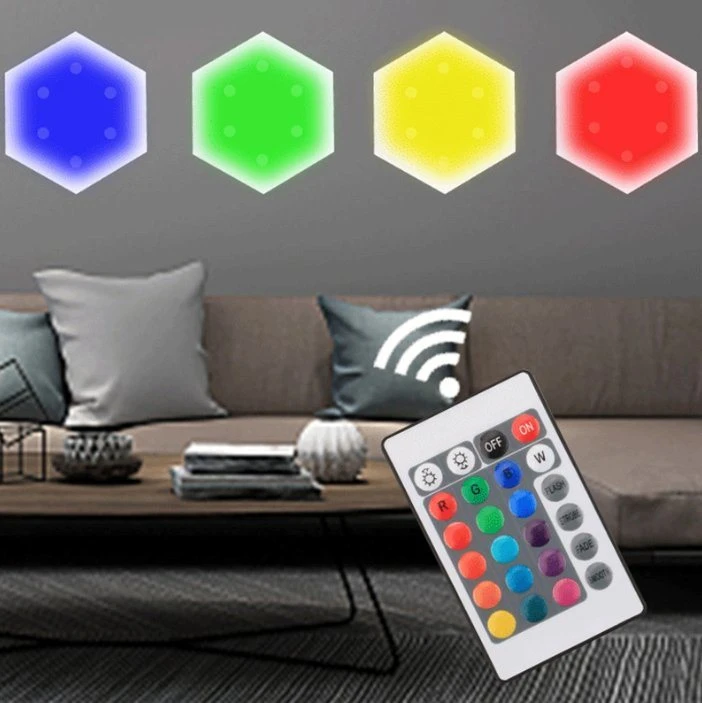 Novelty Home Night Lighting with Touch Sensitive Modular Hexagon Quantum Lamp Smart Wall Light with Sticker and Magnet Contact Touch Switch