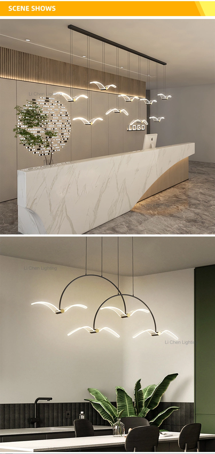 Contemporary Style Indoor Decoration Villa Home Restaurant LED Chandelier Lighting