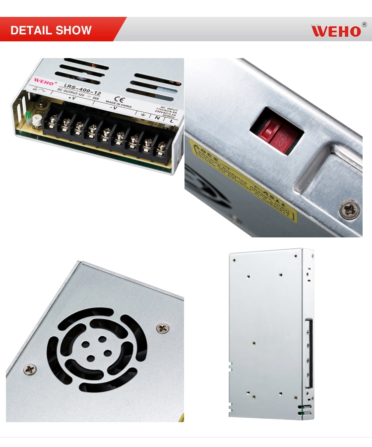 LED Driver Power Supplies 24V Lrs-400-24 400watt 5A 10A 15A Industrial CCTV CE RoHS AC to DC Switching Power Supply