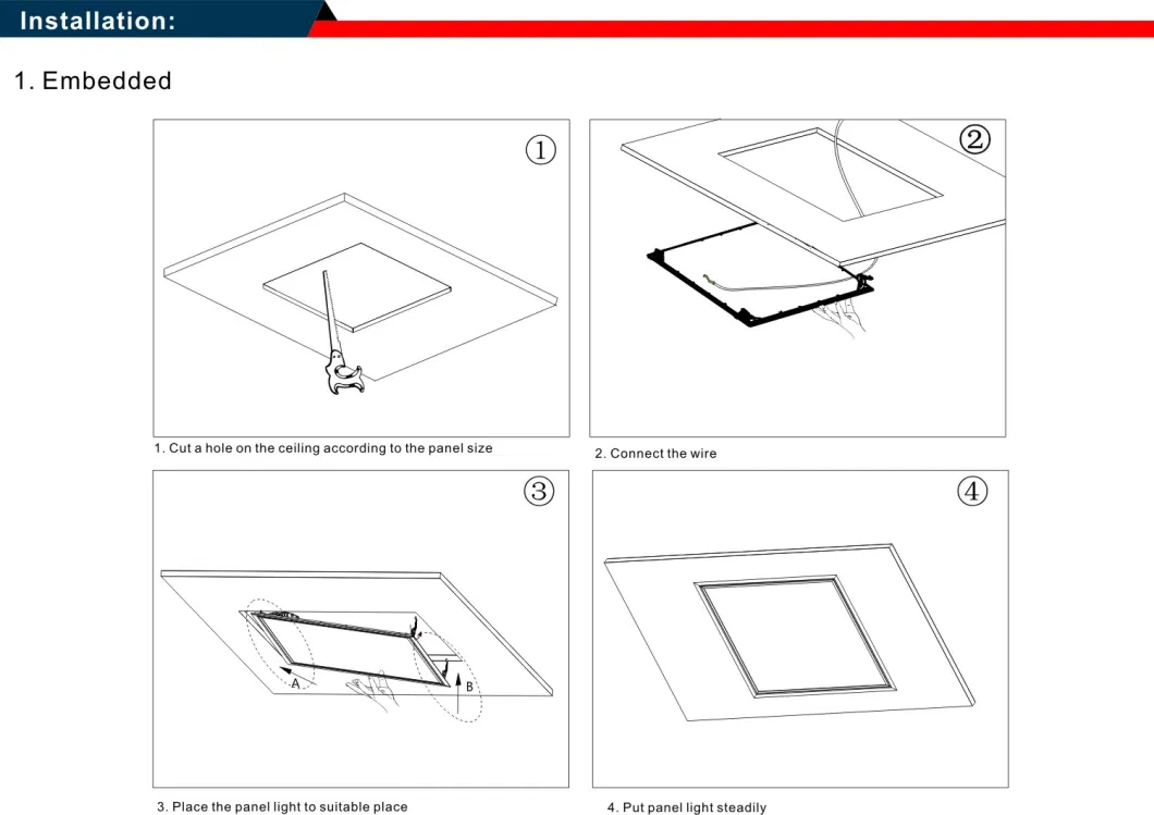 36W/40W/48W 600*600mm Suspended Square PMMA LED Panel Light with Dali for Ceiling